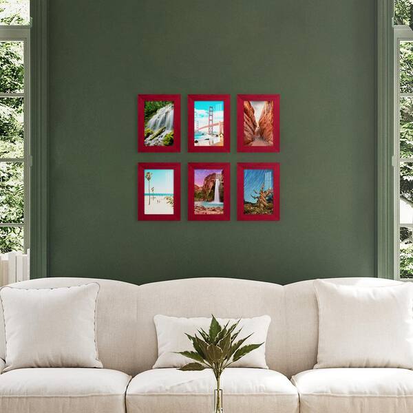 Wexford Home Woodgrain 5 in. x 7 in. Cherry Red Picture Frame (Set of 2)  WF501C-2 - The Home Depot