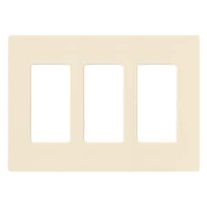 Claro 3 Gang Wall Plate for Decorator/Rocker Switches, Gloss, Almond (CW-3-AL) (1-Pack)