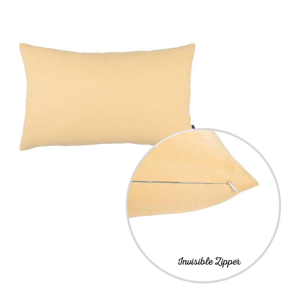 Beige Polyester Lumbar Pillow Covers Set of 4