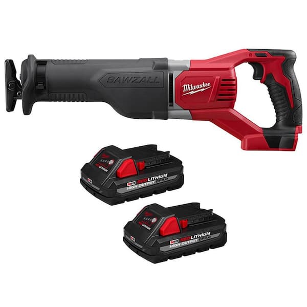 Milwaukee M18 18V Lithium-Ion Cordless SAWZALL Reciprocating Saw with Two  3.0Ah Batteries 2621-20-48-11-1837 The Home Depot