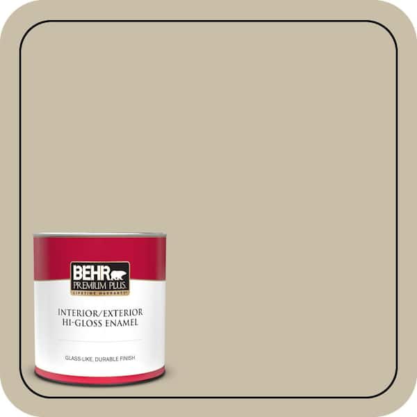 BEHR PREMIUM PLUS 1 qt. #PWL-91 Pale Bamboo Hi-Gloss Enamel Interior/Exterior Paint & Primer