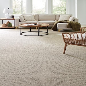 Smooth Summer Seaside Bliss Beige 37 oz Polyester Pattern Installed Carpet