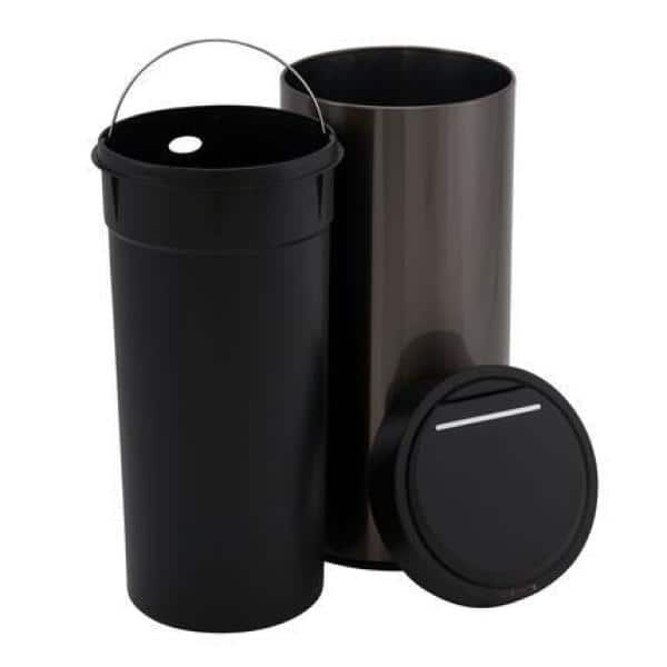 Trash Can, 30-Gallon, Black, 881-1004
