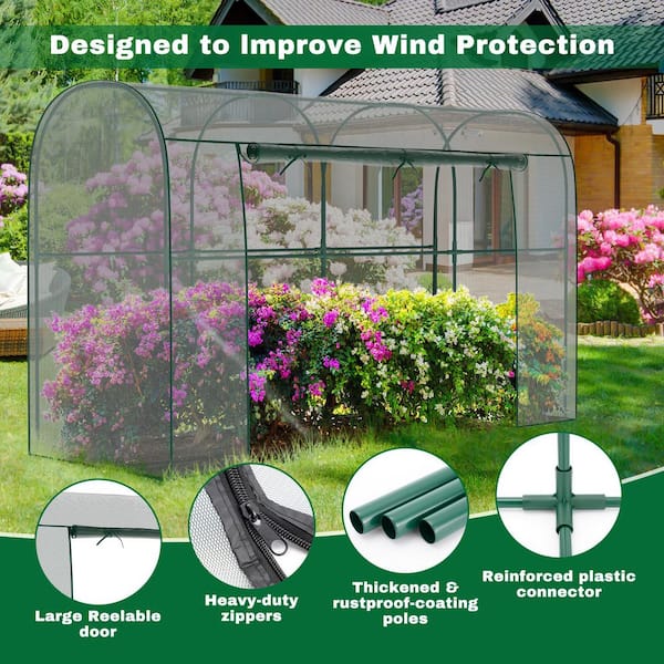 Green Plant Protection Tent 10 ft. L x 3 ft. W x 6 ft. H Crop Cages for Garden Plant Netting Cover with Zipper, Round