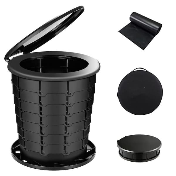 Non-electric Waterless Composting Toilet System Height Adjustable Portable Folding Travel Potty for Adults Kids