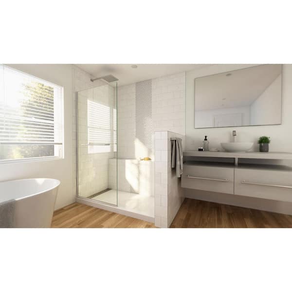 DreamLine Linea 30 in. W x 72 in. H Frameless Shower Screen in Brushed Nickel