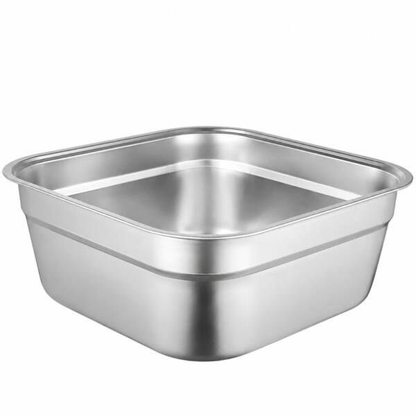 11.3 in. Stainless Steel Multi-Purpose Square Washing Basin and Dish Tub for Kitchen Sink, 4.5 in. Deep