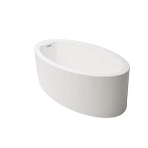 Aubry 60 in. Flatbottom Freestanding Air Bath Bathtub in White