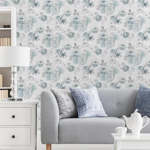 Romantic Ink Blue Removable Wallpaper