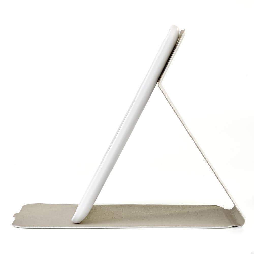White Shatterproof Travel Mirror with Adjustable Stand and Light
