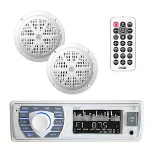 PLMRKT36WT 5.25 in. Bluetooth Marine Stereo Receiver and Speaker Kit, White