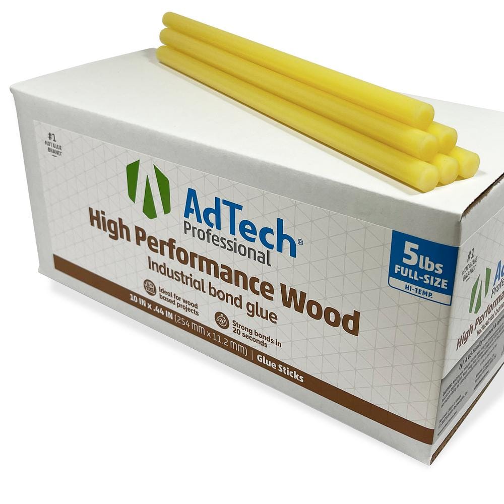 AdTech 10 in. x 7/16 in. Dia Hot Melt Multi Temperature Full Size Glue  Sticks (5 lb. Bulk Pack) 220-115-5 - The Home Depot