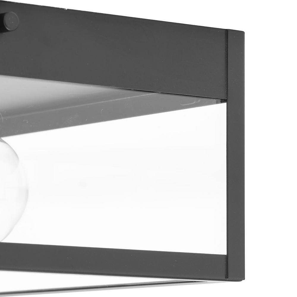 Parrish Matte Black Glass Outdoor Flush Mount Light