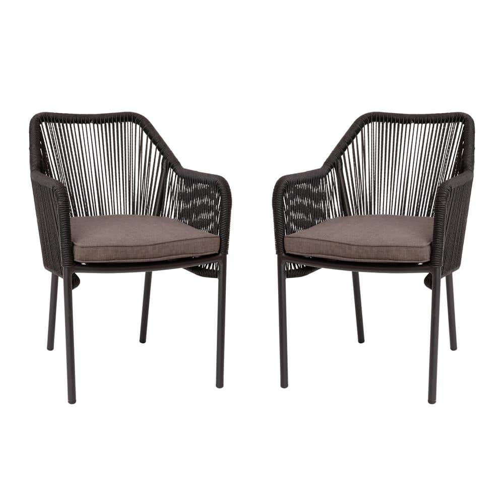 TAYLOR LOGAN Black Aluminum Outdoor Dining Chair (Set of 2)  PA-504817-2-TAYLH The Home Depot