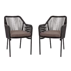 Black Aluminum Outdoor Dining Chair (Set of 2)