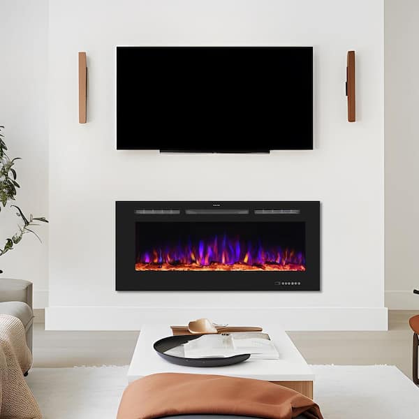 Prismaster ...keeps your home stylish 50 in. Electric Fireplace Insert with Remote and Log Crystal, Black