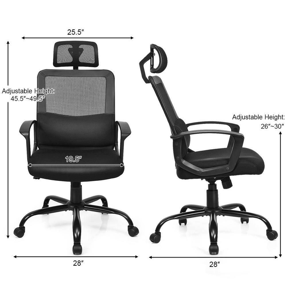 Black High Back Ergonomic Mesh Swivel Office Chair
