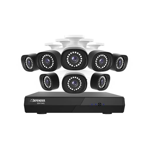 Defender Sentinel 4K Ultra HD Wired NVR 8 Channel Security Camera System with 8 POE Cameras Smart Human Detection and Mobile App