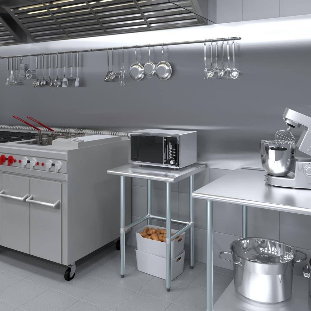 24" x 24" Stainless Steel Utility Work Table with Open Base