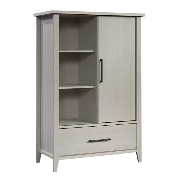 SAUDER Summit Station Glacier Oak Armoire with Sliding Door 54.528 in. x 36.772 in. x 18.15 in.