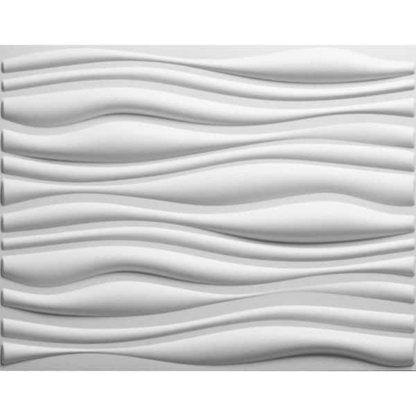 Kingsman Hardware 31.4 in. x 24.6 in. x 1 in. Off-White Plant Fiber Inreda Design Glue-On Wainscot Wall Panels 32 Sq Ft. (6-Pack)