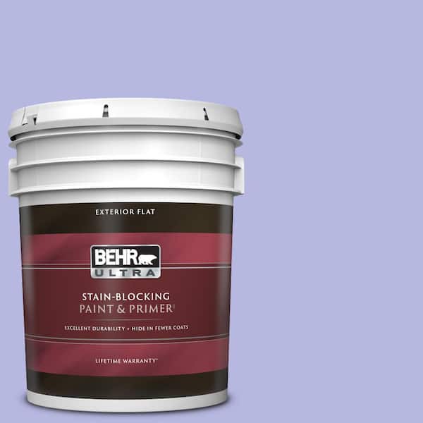 BEHR ULTRA 5 gal. #P550-3 Lavender Cloud Flat Exterior Paint & Primer