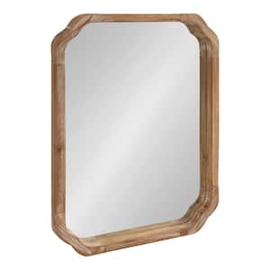 Marston 24 in. x 18 in. Rustic Rectangle Rustic Brown Framed Decorative Wall Mirror