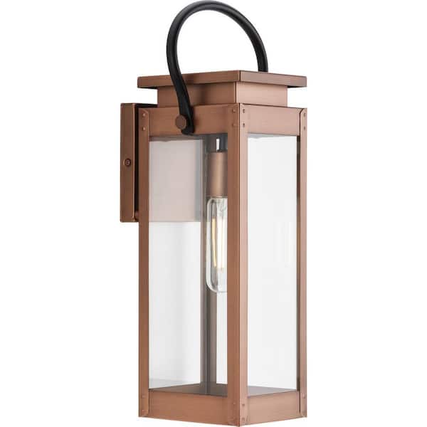 Union Square 7.87 in. 1-Light Bronze Antique Copper Outdoor Wall Lantern Sconce
