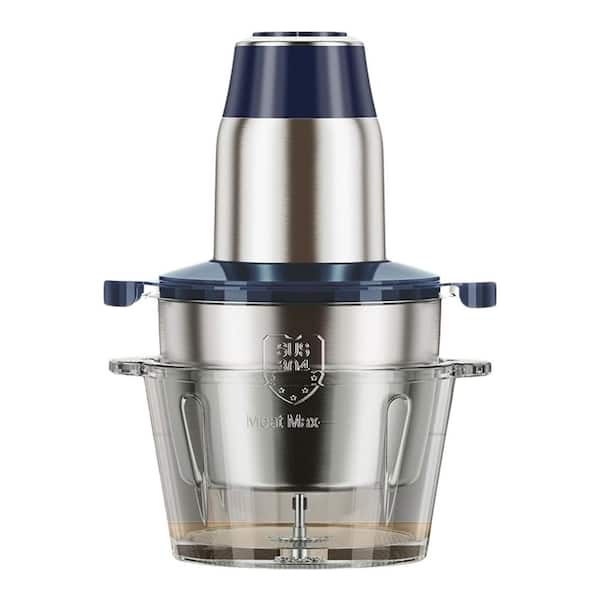 Stainless Steel Electric Food Processor with 2 Bowls and 2 Sets of Blades - 8 Cup Glass and 8 Cup Stainless Steel Bowls