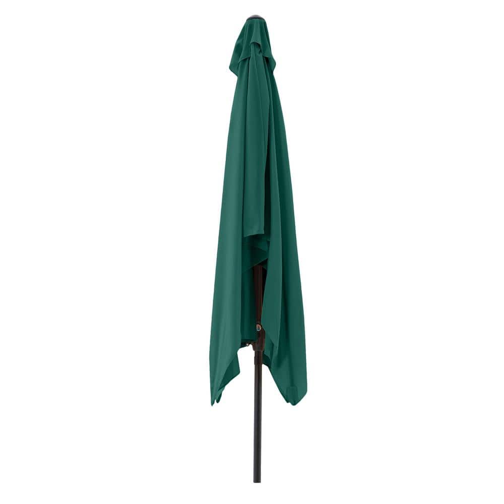Hunter Green 10' Rectangular Steel Market Patio Umbrella