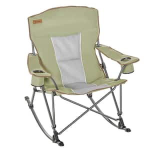 Green Side Cup Holder & Durable Oxford Fabric, Outdoor Folding Beach Camping Chair with Strong Steel Legs