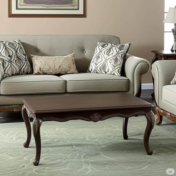 Acme Furniture Joy 48 in. Cherry Rectangle Wood Coffee Table