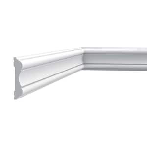 7/8 in. D x 4 in. W x 78-3/4 in. L. Primed White Plain Polyurethane Panel Moulding (2-Pack)