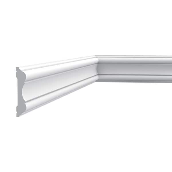 7/8 in. D x 4 in. W x 78-3/4 in. L . Primed White Plain Polyurethane Panel Moulding (3-Pack)