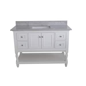 43 in. W x 22 in. D Engineered Stone Composite Bath Vanity Top in Gray with Rectangular Single Sink with 3 faucet holes