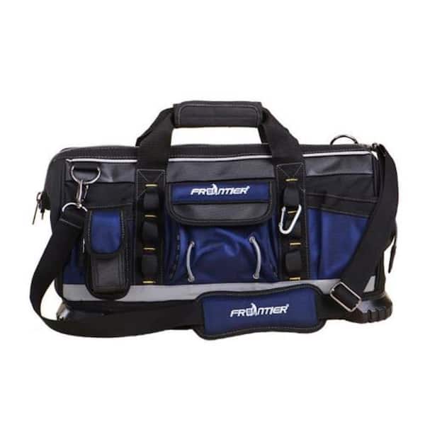 Frontier 19 in. Zippered Tote Tool Bag in Black and Blue