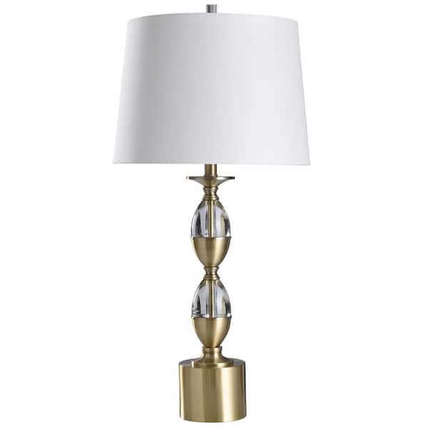 StyleCraft Matlock 32 in. Clear, Brass Table Lamp
