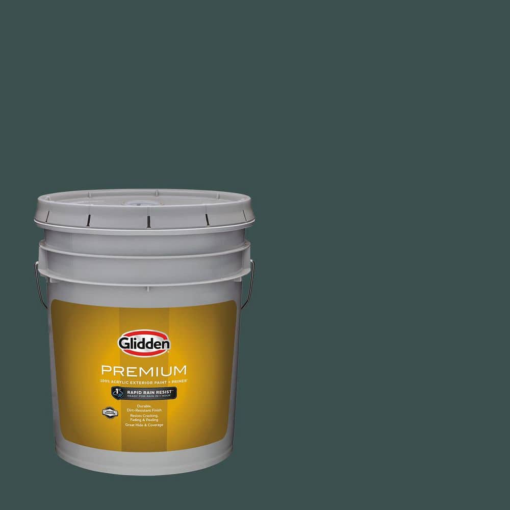 Glidden Premium 5 gal. PPG1145-7 Night Watch Satin Exterior Latex