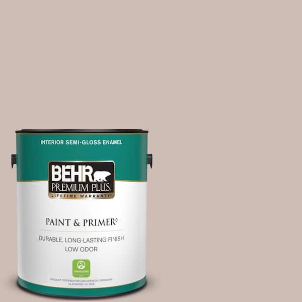 BEHR PREMIUM PLUS 1 gal. #N150-2 Smokey Pink Semi-Gloss Enamel Low Odor Interior Paint & Primer