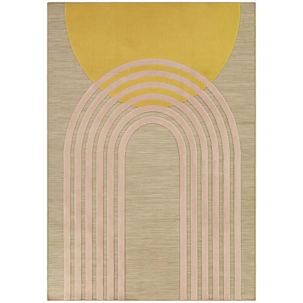 Campion Saffron 8 ft. x 10 ft. Geometric Indoor/Outdoor Area Rug