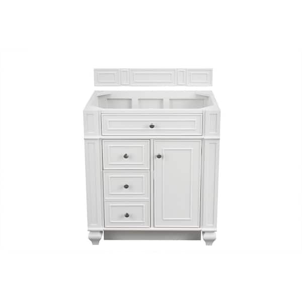 James Martin Vanities Bristol 30 in. W x 22.5 in. D x 32.8 in. H Bath Vanity Cabinet Without Top in Bright White