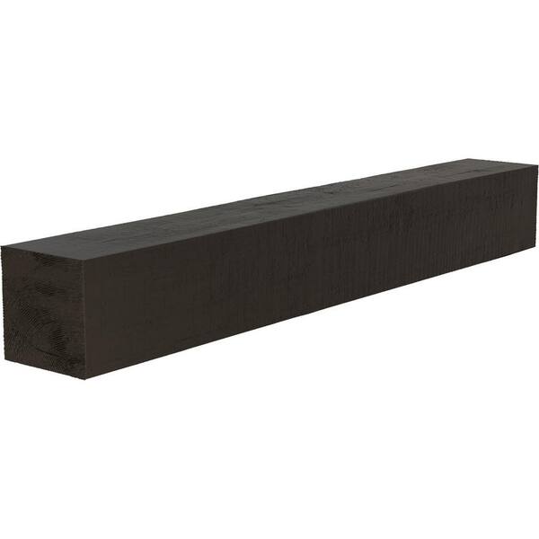 Ekena Millwork 4 in. x 6 in. x 7 ft. Rough Cedar Faux Wood Beam Fireplace Mantel in Burnished Cedar