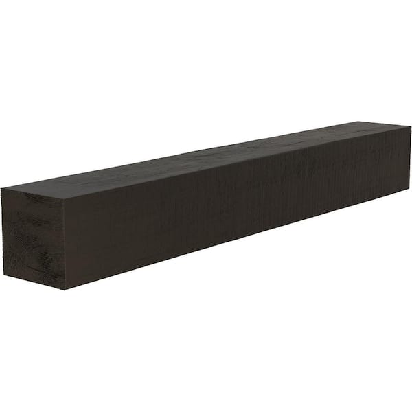 Ekena Millwork 8 in. x 10 in. x 7 ft. Rough Cedar Faux Wood Beam Fireplace Mantel in Burnished Cedar