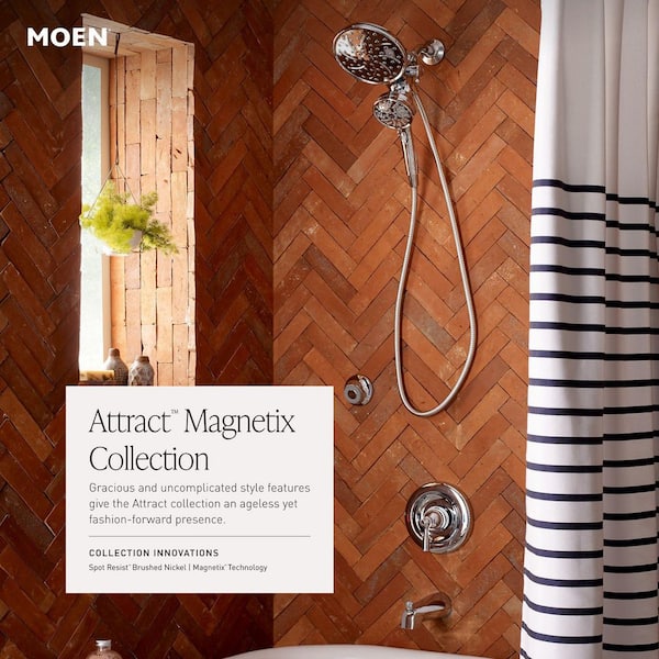 Moen Attract Magnetix Hand Shower – 6-Spray Settings, Spot-Resist Brushed Nickel (Refurbished) - View #3