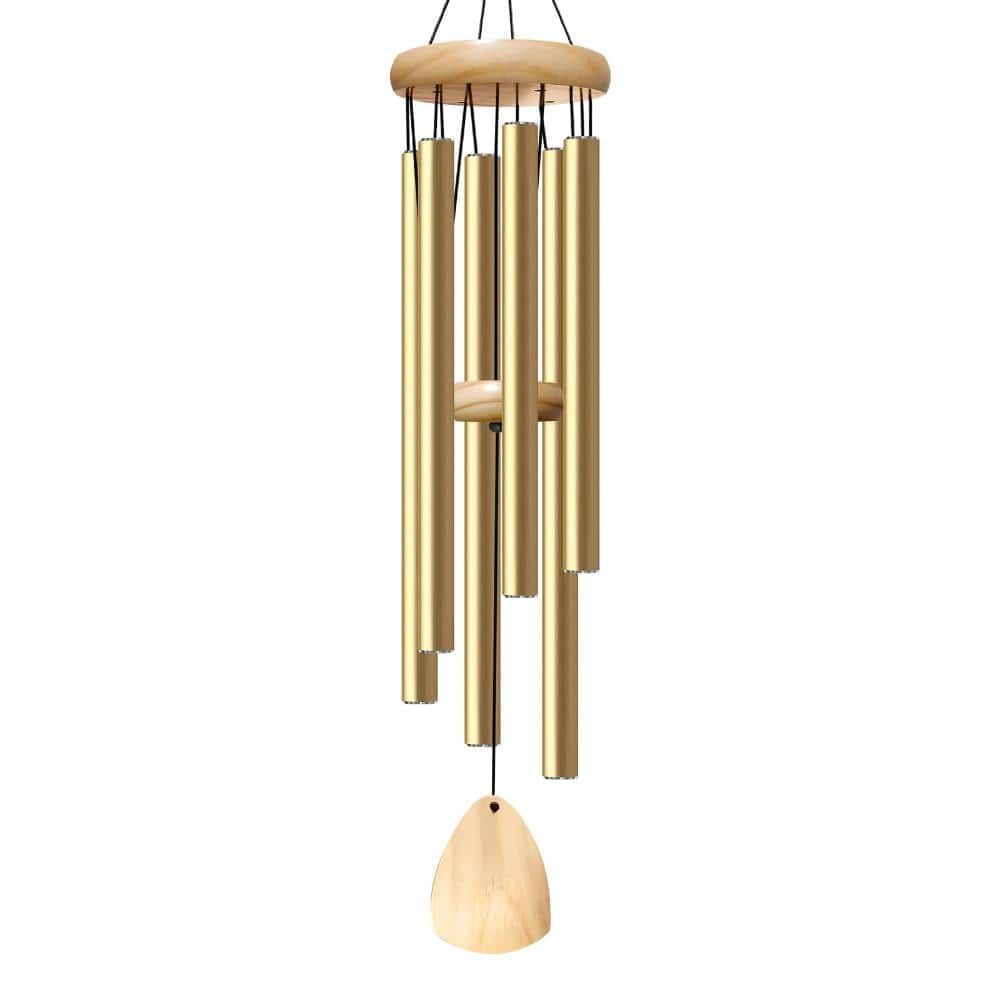 37 in. Aluminum Wind Chimes Zen Outdoor Decor Light Golden 1-Piece price history on PriceWatchPro