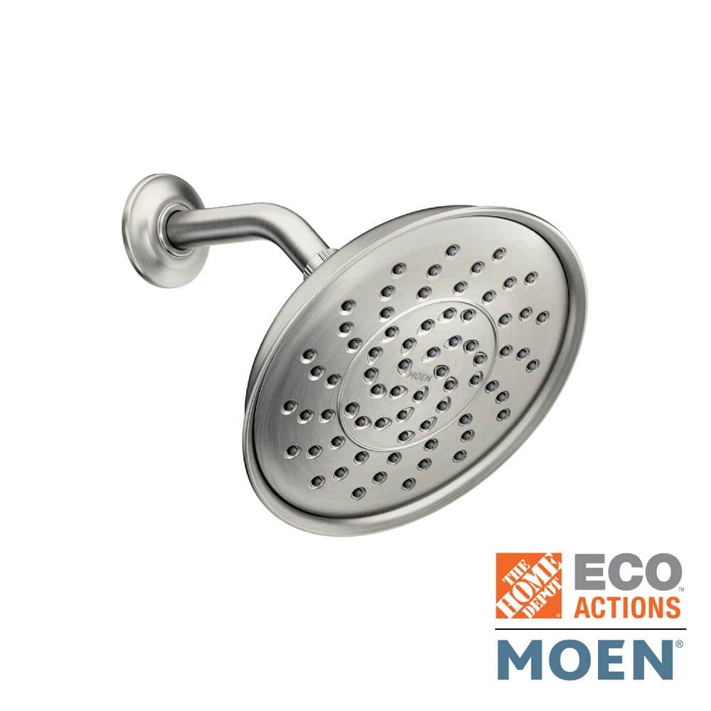 MOEN Brecklyn 1Spray 9 in. Single Wall Mount Fixed Shower Head in Spot Resist Br Nickel (SRN