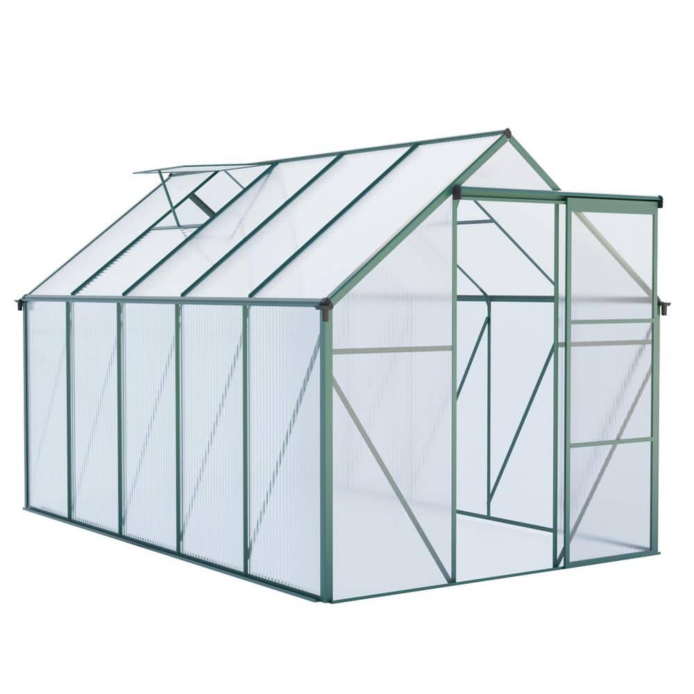 75 in. W x 122 in. D x 77 in. H Aluminum Heavy Duty Green Greenhouse