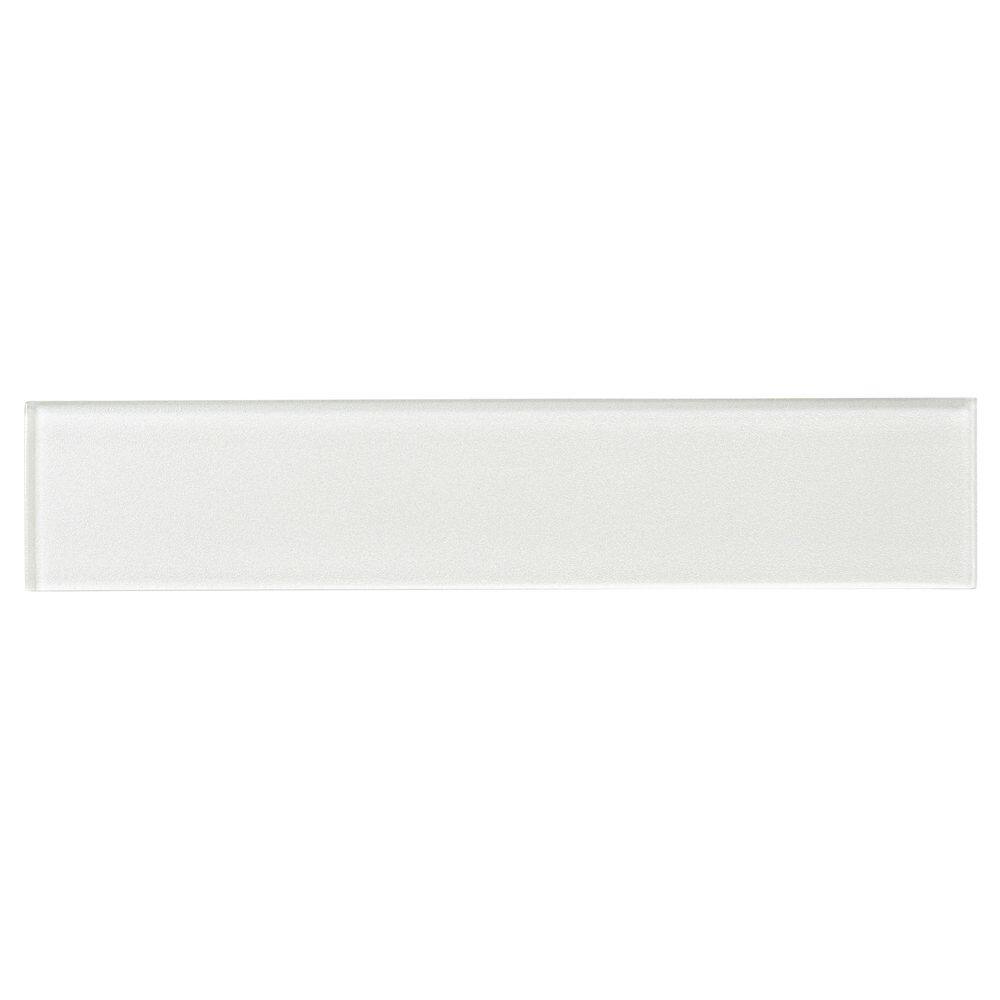 Soothing White Glossy 3x13 Polished Glass Subway Tile