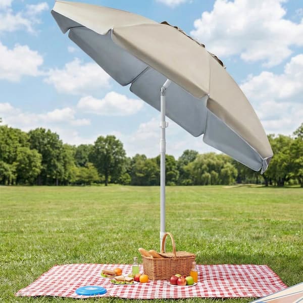 7 foot adjustable patio umbrella Best Choice Products 7.5ft Heavy-Duty Round Outdoor Market Table w/Steel Pole, Push Button Tilt, Easy Crank Lift Premium polyester canopy is water Galtech 727 7.5' Auto-Tilt Umbrella