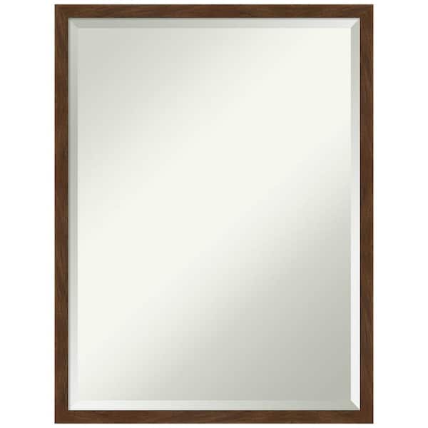 Carlisle 19 in. x 25 in. Rustic Rectangle Framed Brown Narrow Bathroom Vanity Wall Mirror